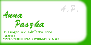 anna paszka business card
